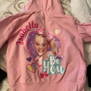 Custom pink JoJo Siwa hoodie with name Isabella